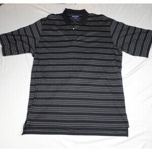 Ralph Lauren Polo Golf Shirt Men's XL Black Stripe Pullover Short Sleeves